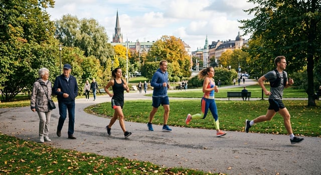 personer motionerar i en park